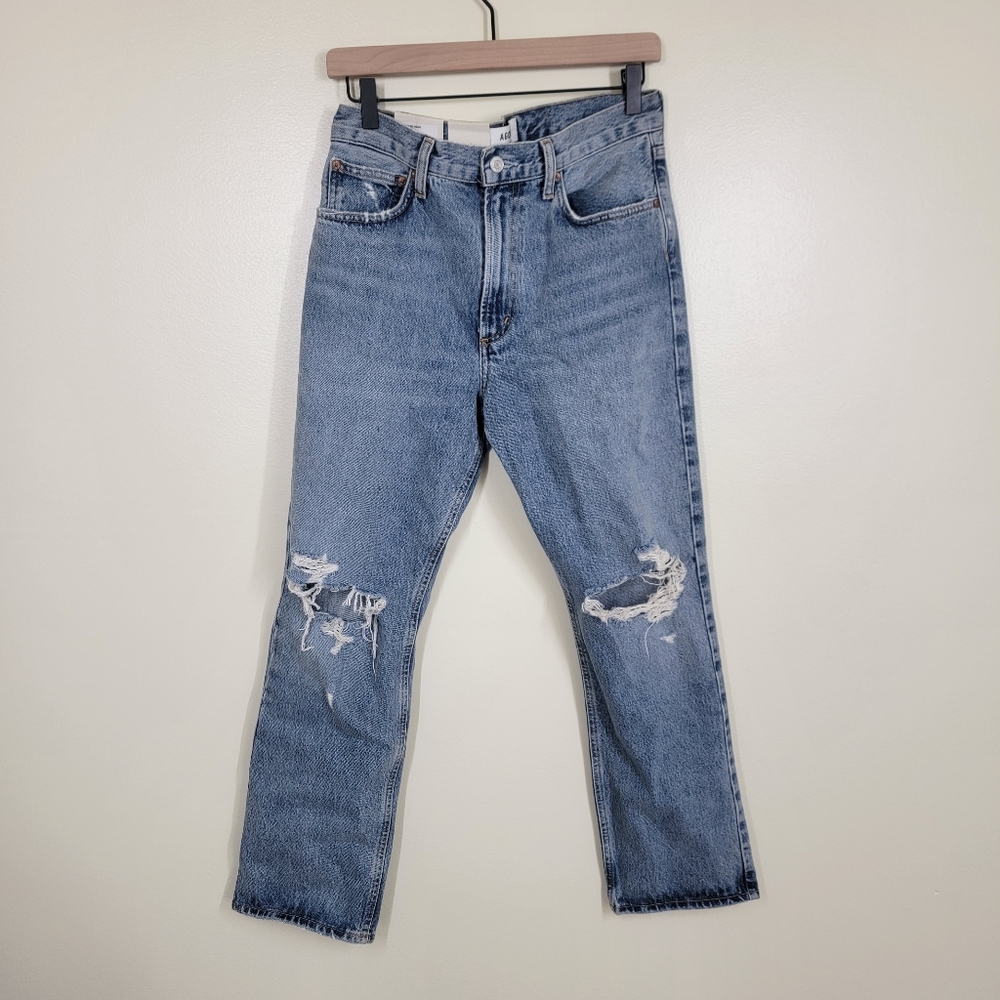 NWT Agolde Mia midrise straight leg distressed jeans 27